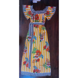 Women's Flying Tomato Maxi Dress Size S Yellow Floral Off Shoulder
